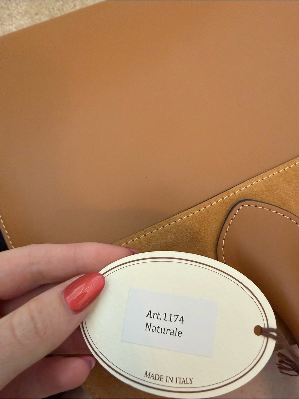 NWT Boldrini Selleria Italian Leather & Suede Satchel Tote Bag in Cognac/Tan - Picture 6 of 7